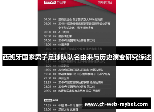 西班牙国家男子足球队队名由来与历史演变研究综述